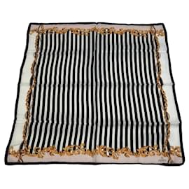 Bufanda Rayada Vintage Fendi Negro Blanco Dorado