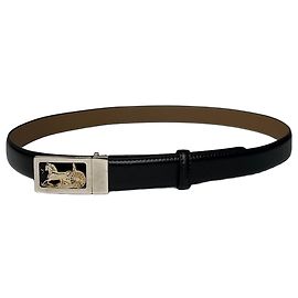 Céline Vintage Celine Paris Triomphe Schlangenprägung Leder Gürtel Schwarz