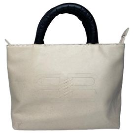 Borsa in pelle vintage Balenciaga beige e nera