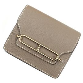 Hermès Lauris Geldbörse aus Ziegenleder Mysore Etoupe