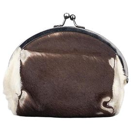 Portafoglio a moneta in pelle di mucca Miu Miu SS98