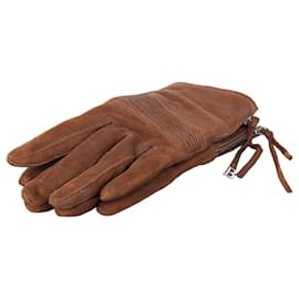 Guantes de motorista de cuero de ante Balmain por Decarnin de los años 2010