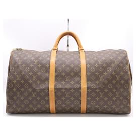 Borsa da viaggio Keepall 60 in tela Monogram con pelle Vachetta di Louis Vuitton