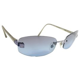 Occhiali da sole Chanel Blue Silver Rimless 4067