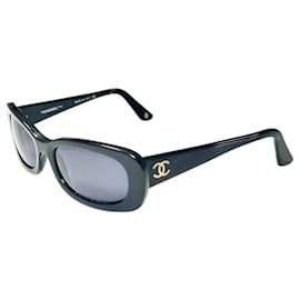 Chanel Schwarz Gold CC Logo Sonnenbrille 5011