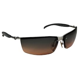 Gafas de sol sin montura Chanel logo plateado naranja azul con tinte 4011