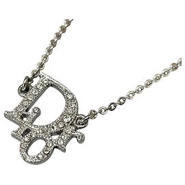 Halskette aus Kristall-Strass mit silbernem Logo von Christian Dior
