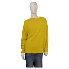 Top in Cotone Giallo BURBERRY Londra L | Pullover con Toppe a Quadri sui Gomiti - Burberry