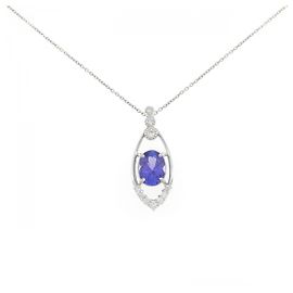 Autre Marque Collana in diamante tanzanite Pt900 Pt850