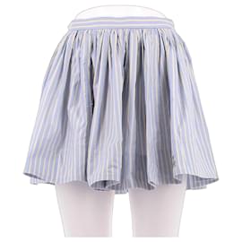 Autre Marque Falda corta rayada azul y blanca