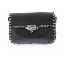 Sac "Guitar Rockstud" noir en cuir - Valentino Garavani