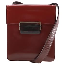 Borsa a Spalla Prada in Smalto Rosso Gradiente A5 con Patta