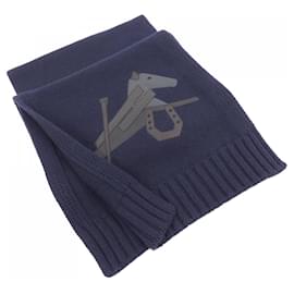 Stola in seta e cashmere blu navy Hermès