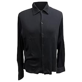 Camicia a maniche lunghe con bottoni Prada in cotone nero