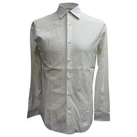 Ermenegildo Zegna Camicia a maniche lunghe con bottoni Z Zegna in cotone bianco