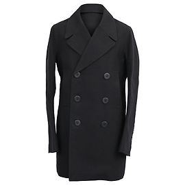 Cappotto doppiopetto in lana nera Rick Owens