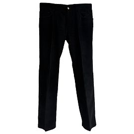 Pantaloni in velluto a coste neri in cotone di Dolce & Gabbana