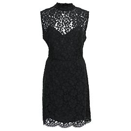 Mini-Kleid aus schwarzer Viskose mit Spitzenmuster von Sandro
