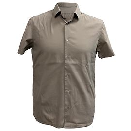 Camisa de manga curta com botão Miu Miu em algodão bege