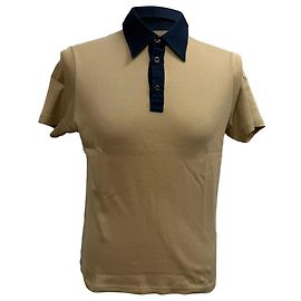 Prada Short Sleeve Polo Shirt in Brown Cotton