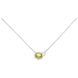 Autre Marque Collar de oro amarillo K10 con peridoto y diamantes