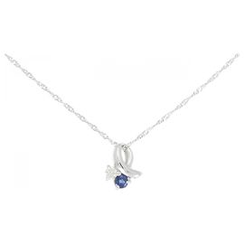 Autre Marque Pt900 Pt850 Sapphire Diamond Necklace
