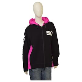 DSQUARED2 SKI Giacca Puffer Tecnica Nera e Rosa con Zip | Taglia M | Made in Italy - Dsquared2