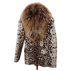 Chaqueta Philipp Plein con piel y estampado de leopardo