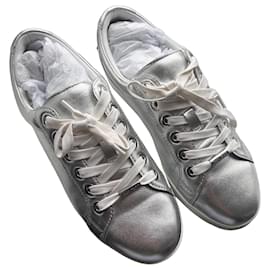 Jimmy Choo Scarpe stringate in pelle metallizzata
