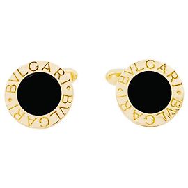Gemelos Bulgari "BULGARI BULGARI", oro amarillo y ónice.