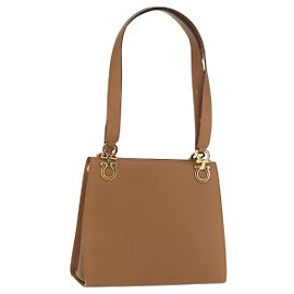 Borsa a Spalla Salvatore Ferragamo in Pelle Marrone Oro Auth 170324
