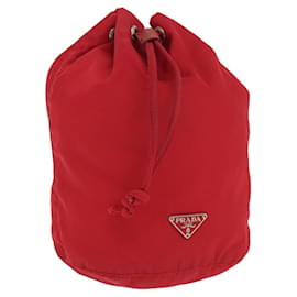PRADA Sacchetto in nylon rosso con cordino Auth ka2042