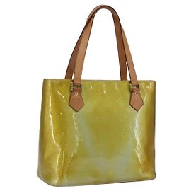 LOUIS VUITTON Bolso de Mano Monogram Vernis Houston Gris M91053 LV Auth 169064
