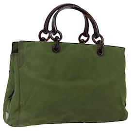 PRADA Borsa a mano in nylon verde Auth 170274