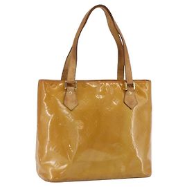 LOUIS VUITTON Borsa a Mano Monogram Vernis Houston Beige M91004 LV Auth hk3345