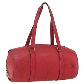 LOUIS VUITTON Bolso de Mano Epi Soufflot Rojo M52227 LV Auth 170775