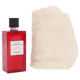 HERMES Eau de Barbe Scharlach Geschenkset Taschentuch Baumwolle Beige Auth 167972 - Hermès