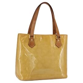 LOUIS VUITTON Borsa a mano Monogram Vernis Houston Gialla M91121 LV Auth ka2072