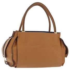 Chloé Sac à main Chloe en cuir marron doré Auth 169414