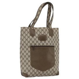 GUCCI GG Supreme Tote Bag PVC Beige Gold 002 103 1301 Auth ka2063