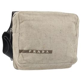 PRADA Sports Backpack Canvas Beige Silver Auth 166696 PRADA Sports Backpack Canvas Black Silver Auth 160521  main image 4