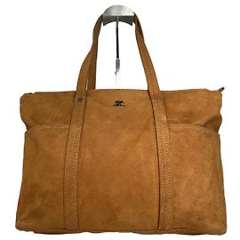 Borsa a mano in pelle scamosciata vintage Courreges marrone