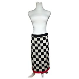 Vintage Celine Paris Rock mit Schachmuster in Schwarz und Weiß 40/L - Céline