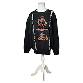 Vintage Kansai Yamamoto Crewneck Abstract Sweater Black M - Autre Marque