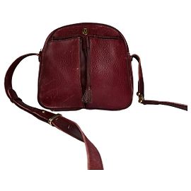 Vintage Cartier Schultertasche aus Leder Dunkelrot
