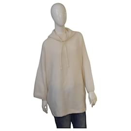 Autre Marque Sudadera oversized de cachemira 100% para mujeres | Crema | Lujo parisino