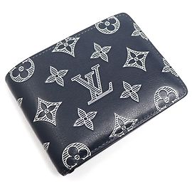 Louis Vuitton Navy Monogram Shadow Bifold Geldbörse