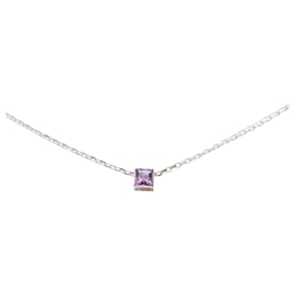 Collana pendente con cubo logo in ametista in oro bianco 18K Gucci