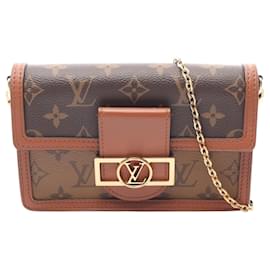 Portafoglio Louis Vuitton Dauphine Wallet on Chain in Monogramma Inverso Marrone