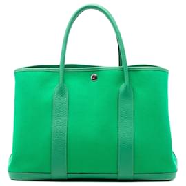 Hermès Garden Party 36 aus grüner Toile und Negonda